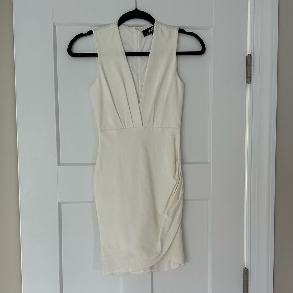 Lulus Cocktail Hour Ivory Wrap Dress